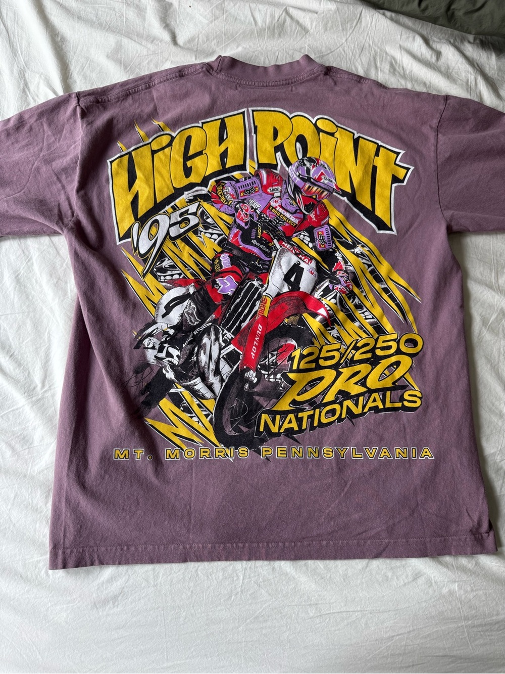 High Point 1995 Mens Graphic Racing Tee - Mauve